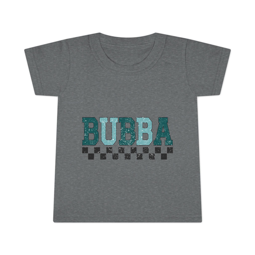 Bubba Toddler T-Shirt — Teal Retro Checkered Kids Tee