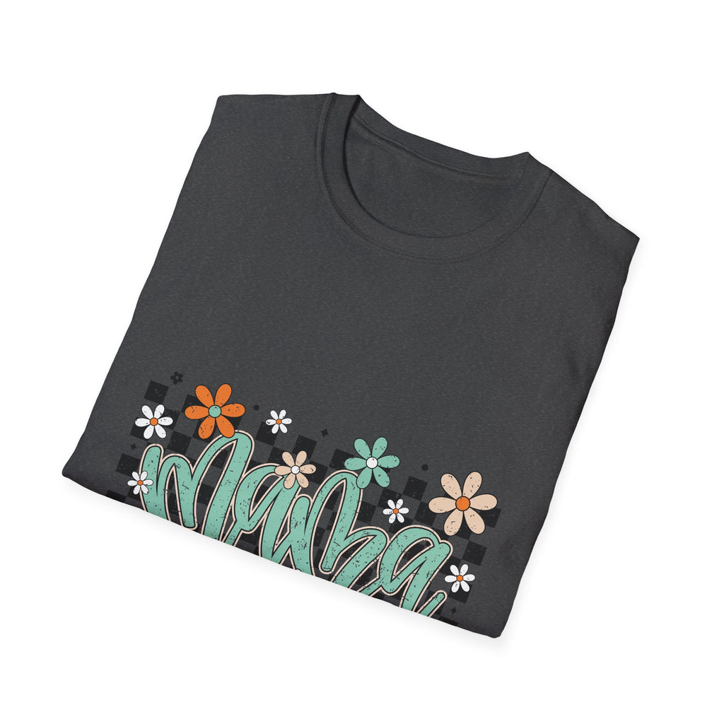 Mama Floral Checkerboard T-Shirt