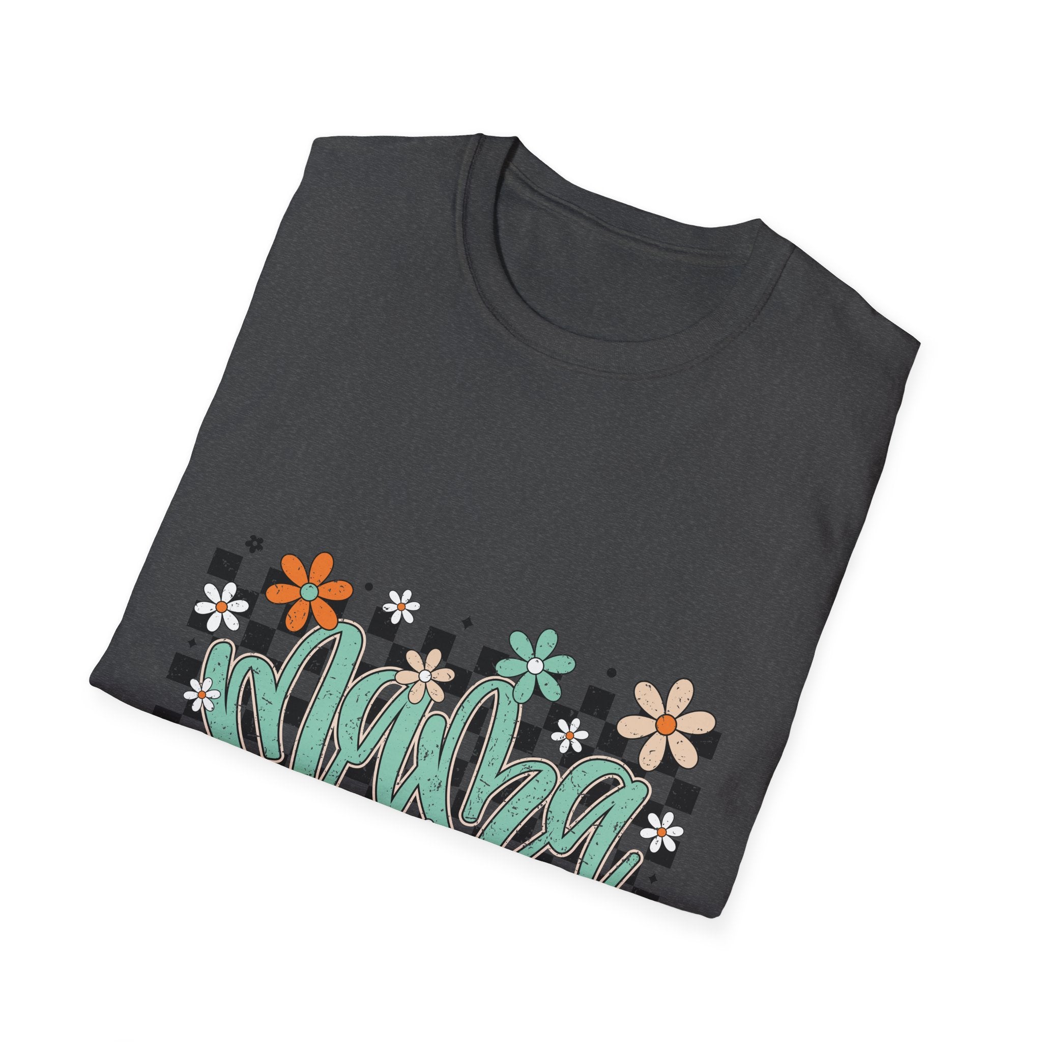 Mama Floral Checkerboard T-Shirt