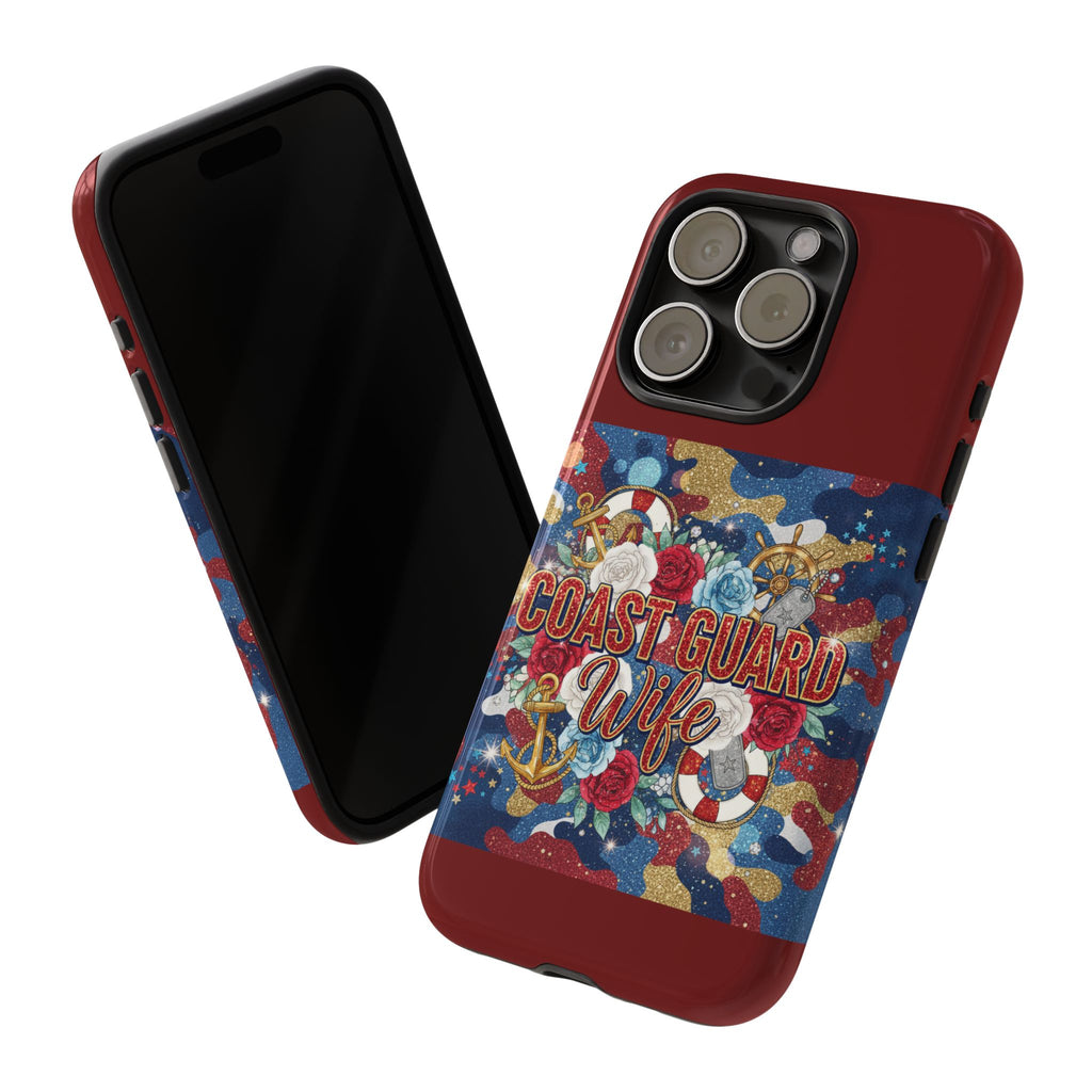 Coast Guard Wife Tough Phone Case — Patriotic Anchor & Lifebuoy Design