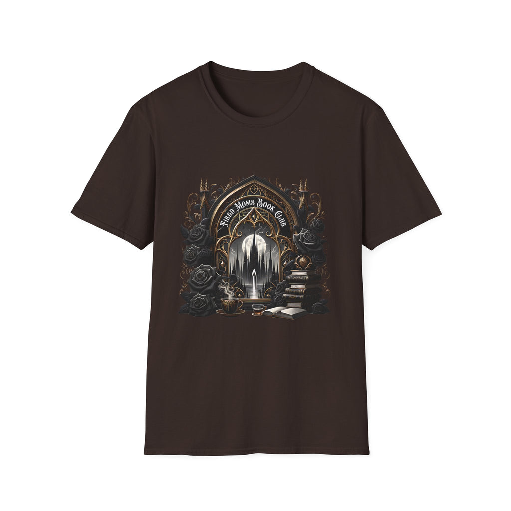 Gothic Library T-Shirt — "Read Books & Rise" Dark Fantasy Graphic Tee