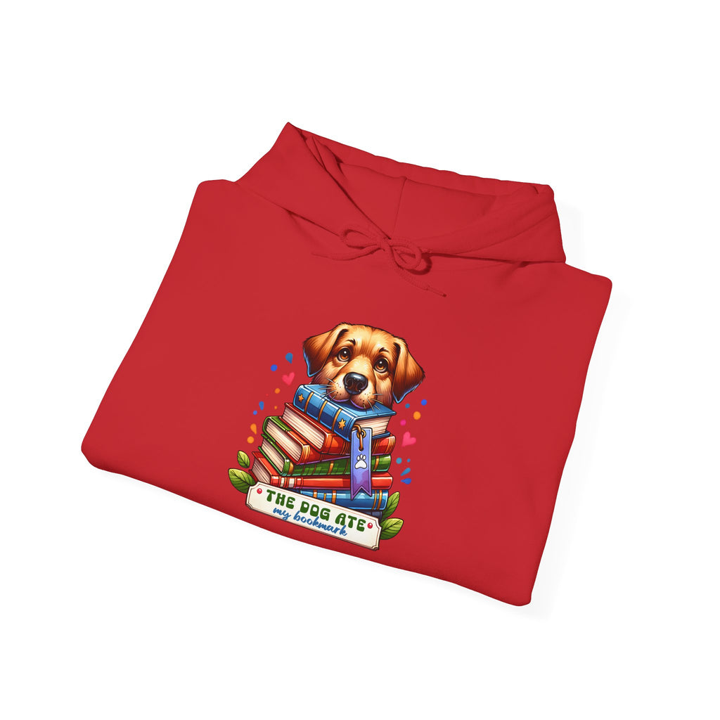 Dog Mom Hoodie — Cute Puppy Reading Books "The Dog Ate" Graphic Sweatshirt