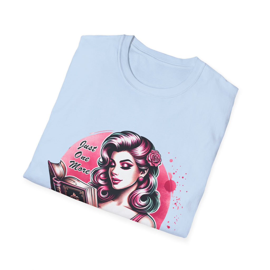 Chapter Reading Tee — Retro Pinup Woman 'Just One More Chapter' Book Lover T-Shirt