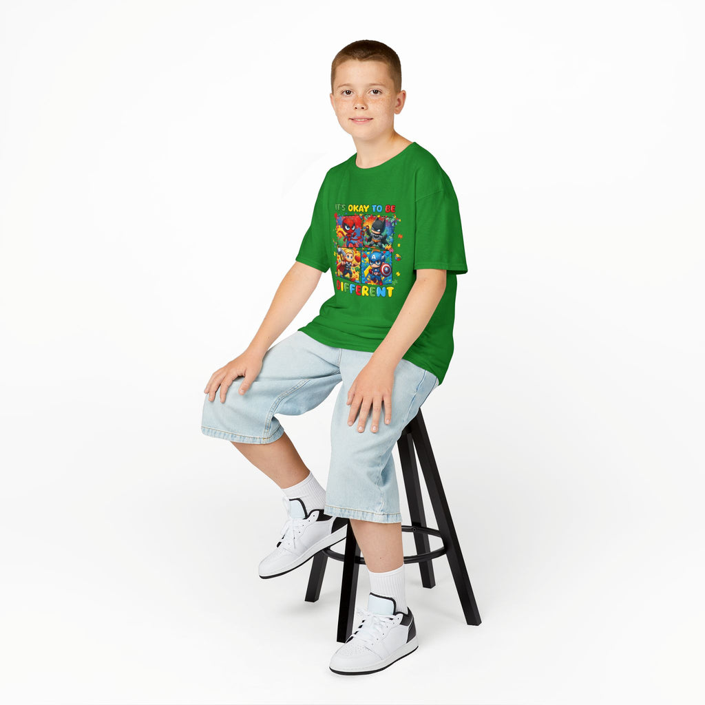 Kids 'It's Okay to Be Different' Graphic Tee — Colorful Inclusive Cartoon Design