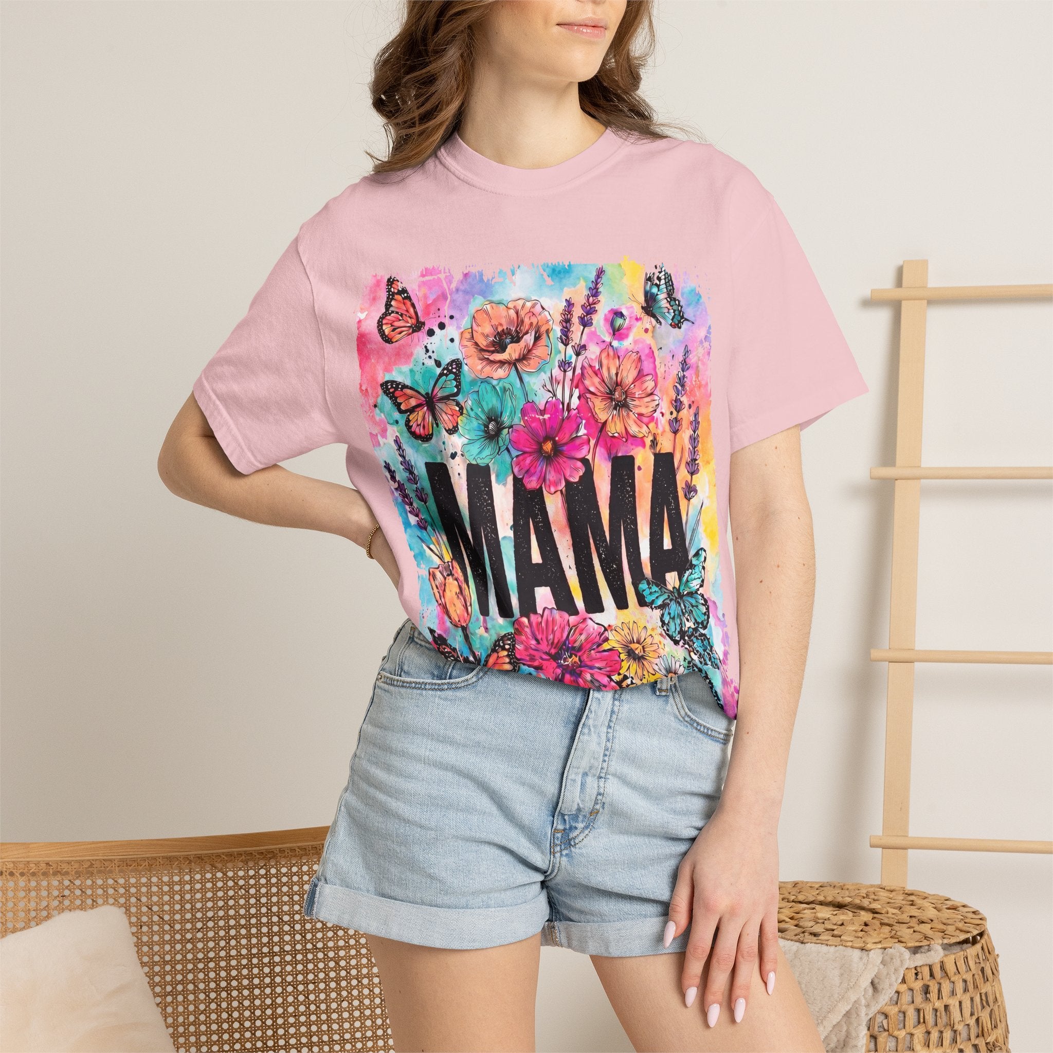 Mama Floral Tee — Colorful Butterflies & Flowers Mother's Day T-Shirt