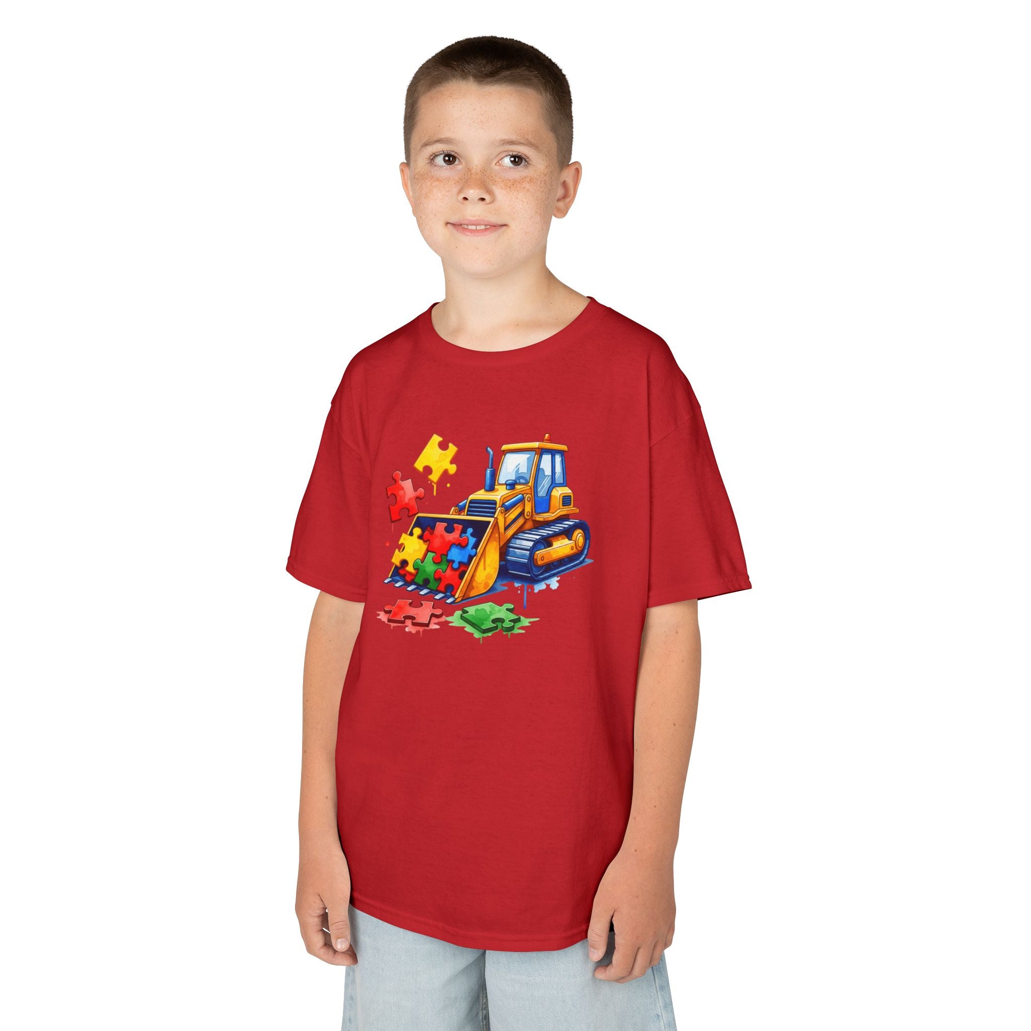 Kids Bulldozer Puzzle Tee — Construction Truck Shirt for Toddlers