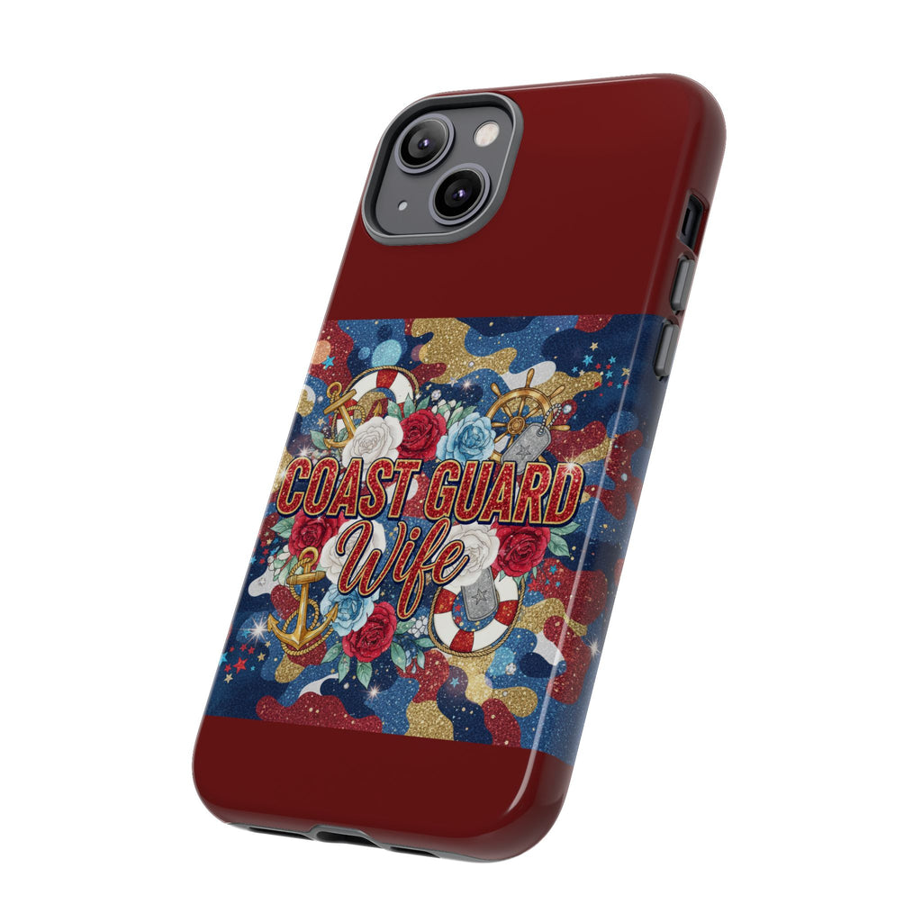 Coast Guard Wife Tough Phone Case — Patriotic Anchor & Lifebuoy Design