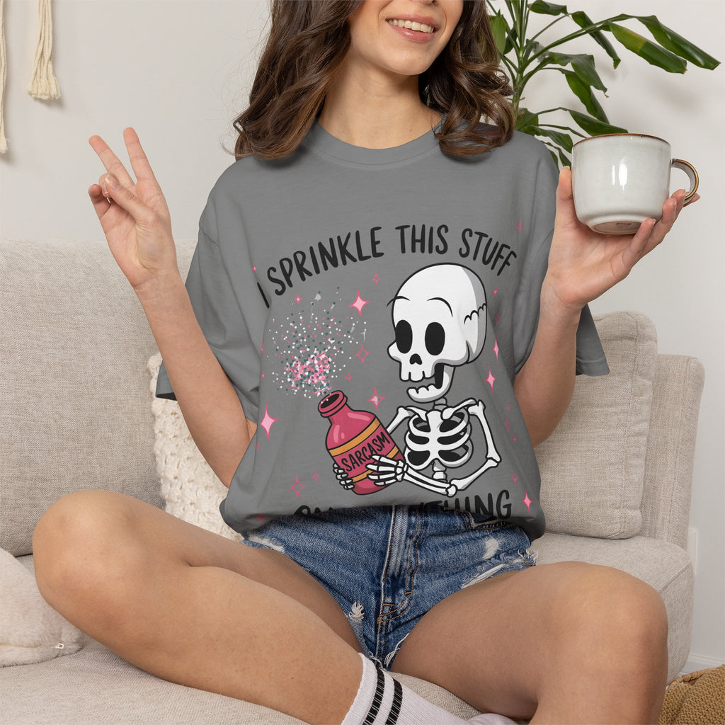 Skeleton Sprinkles T-Shirt — "I Sprinkle This Stuff On Everything" Cute Goth Graphic Tee