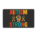 Autism Strong Doormat — Colorful Puzzle Ribbon Welcome Mat