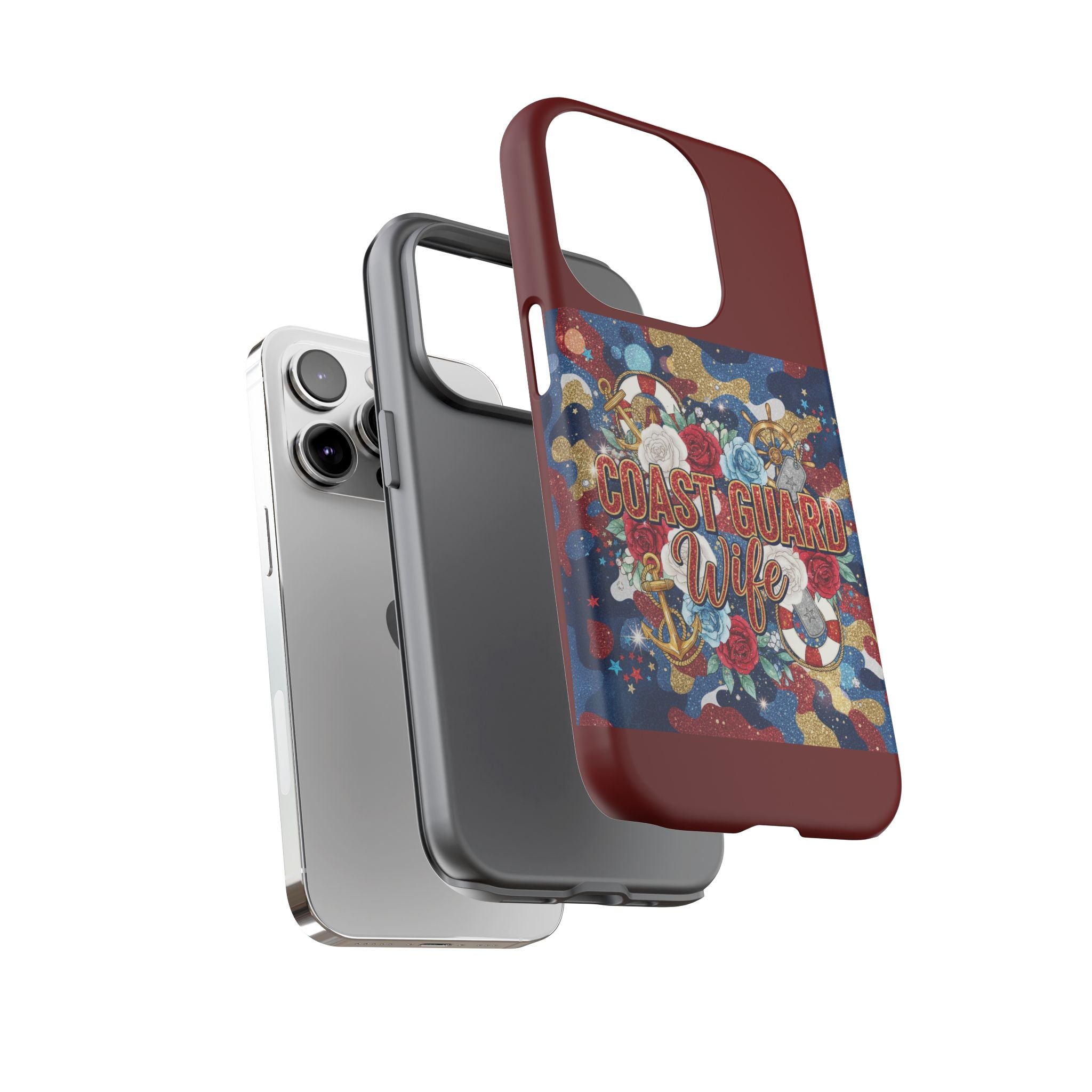 Coast Guard Wife Tough Phone Case — Patriotic Anchor & Lifebuoy Design