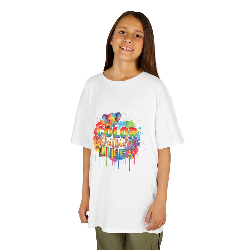 Kids T-Shirt — Color Outside the Lines Rainbow Drip Tee