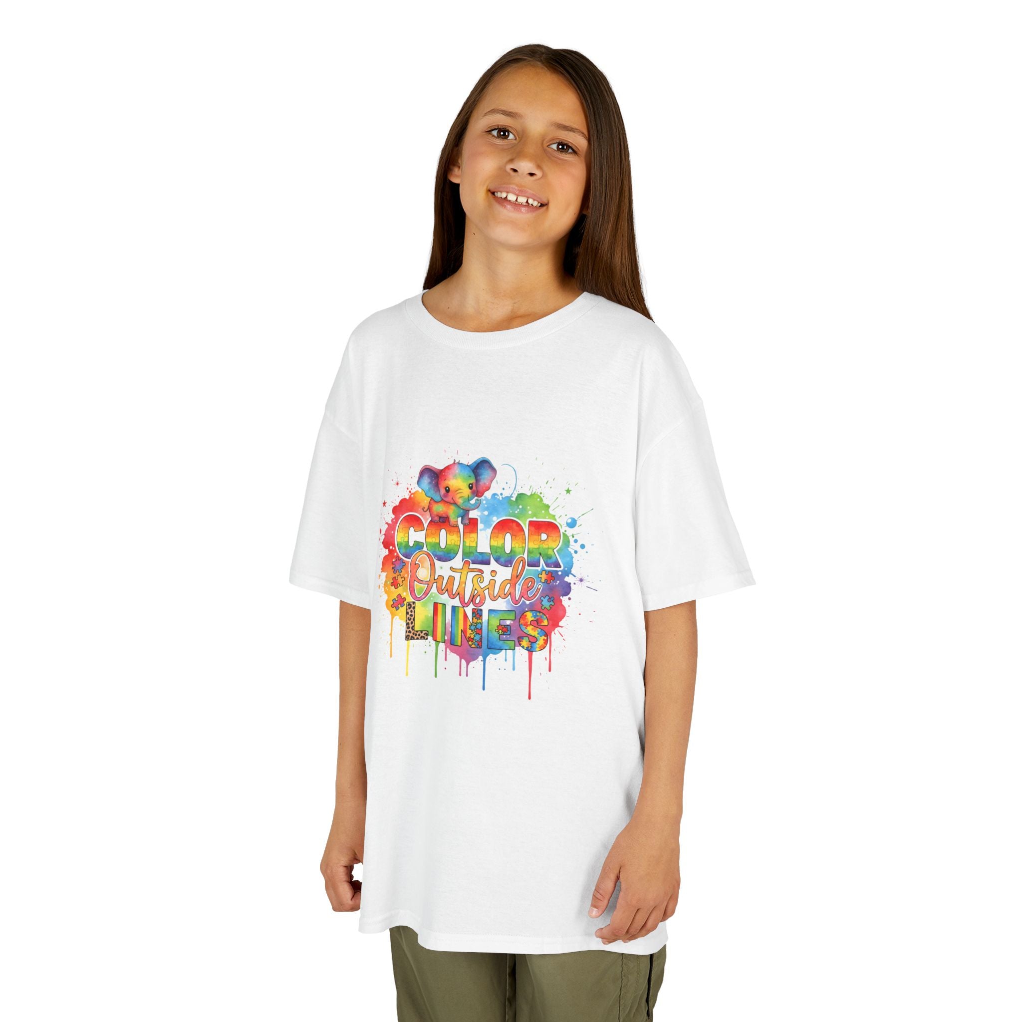 Kids T-Shirt — Color Outside the Lines Rainbow Drip Tee