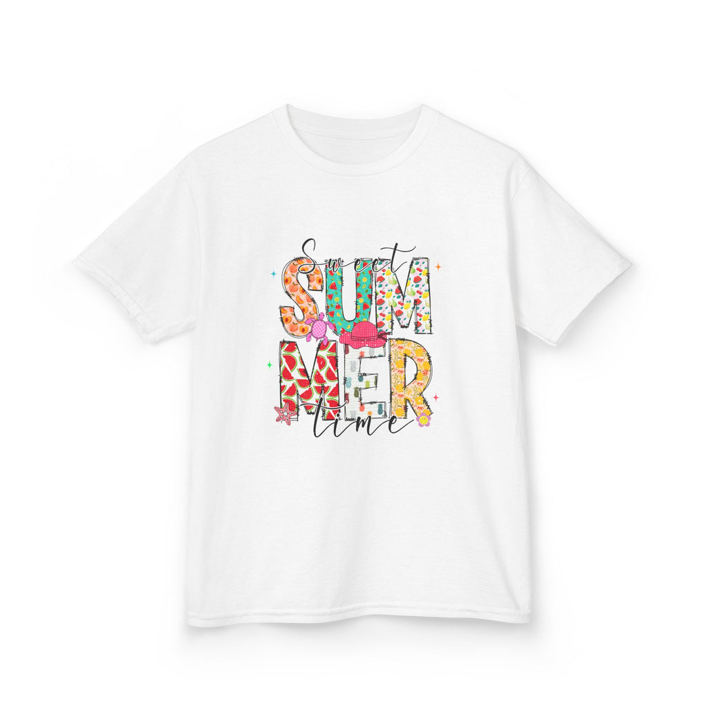 Kids Summer Vibes Tee — Colorful Floral "Summer Time" Graphic Shirt