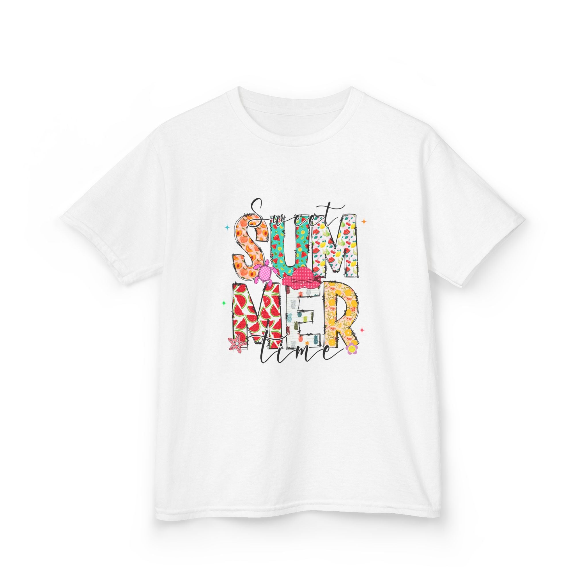 Kids Summer Vibes Tee — Colorful Floral "Summer Time" Graphic Shirt