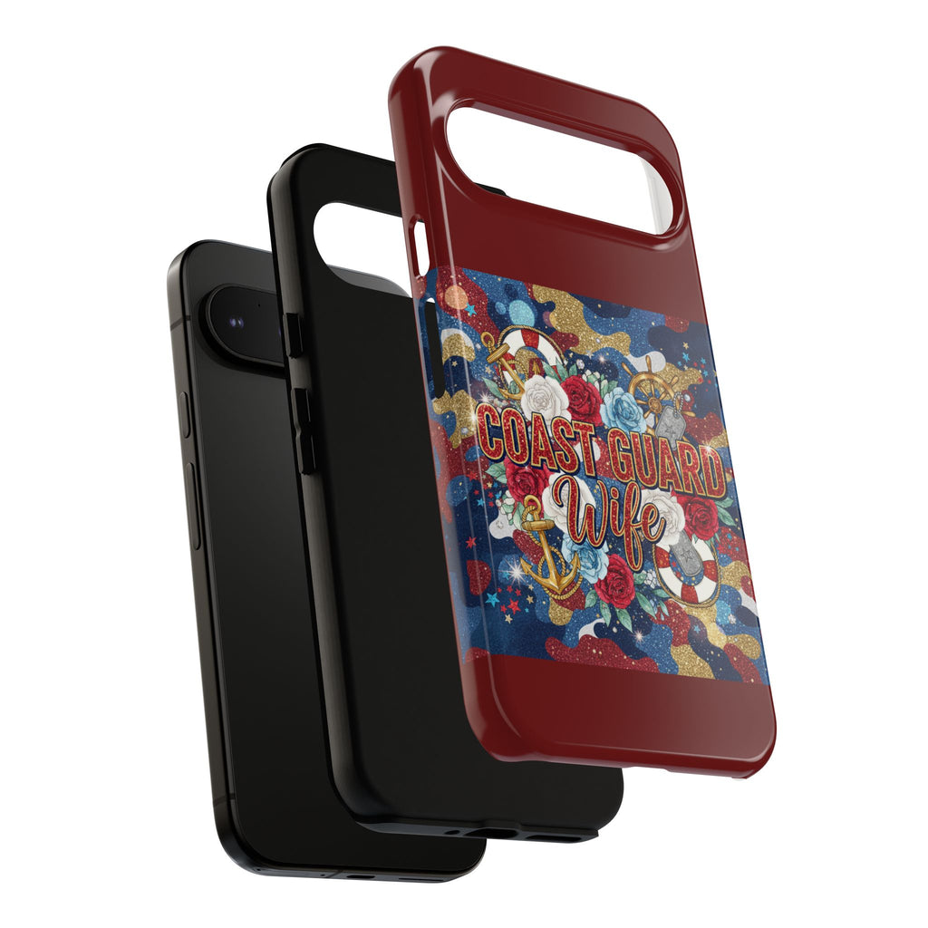 Coast Guard Wife Tough Phone Case — Patriotic Anchor & Lifebuoy Design
