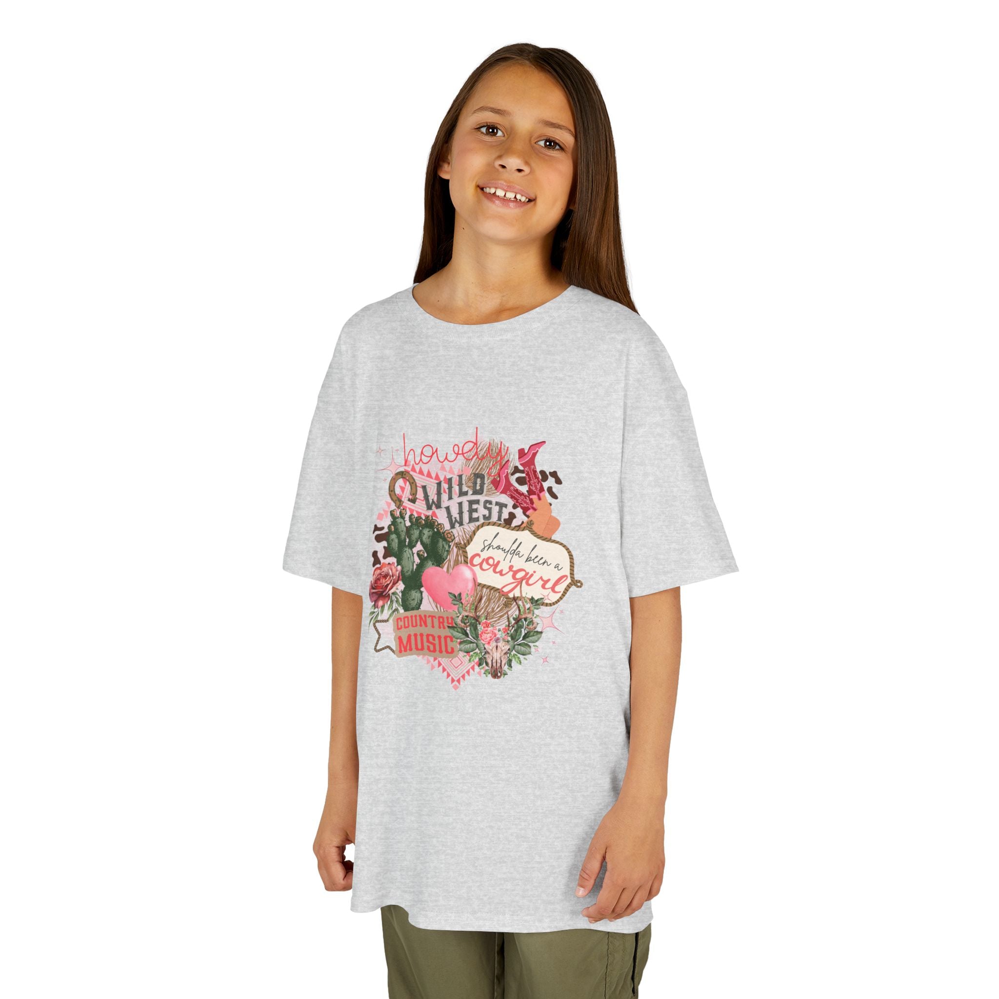 Kids Tee — "Wild West Sweetheart" Floral Cowgirl Shirt