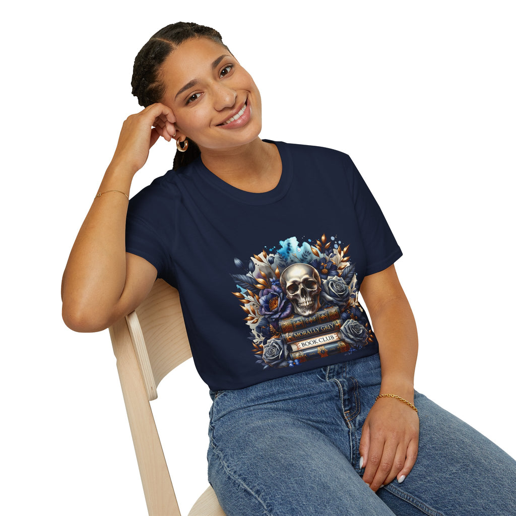 Skull & Roses Book Club T-Shirt — Gothic Literary Graphic Tee