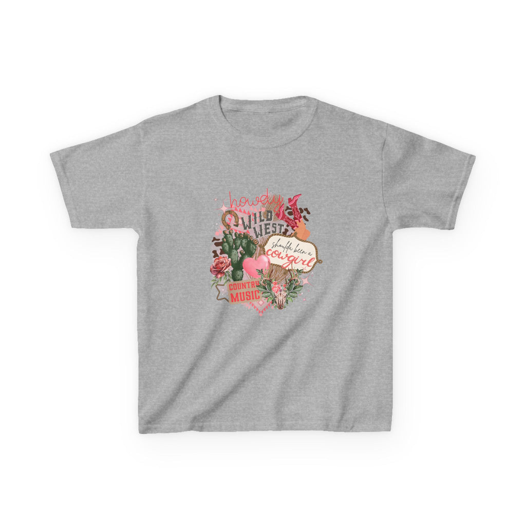 Kids Tee — "Wild West Sweetheart" Floral Cowgirl Shirt