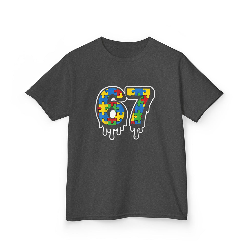 Kids Puzzle Number 67 T-Shirt — Colorful Autism Awareness Tee