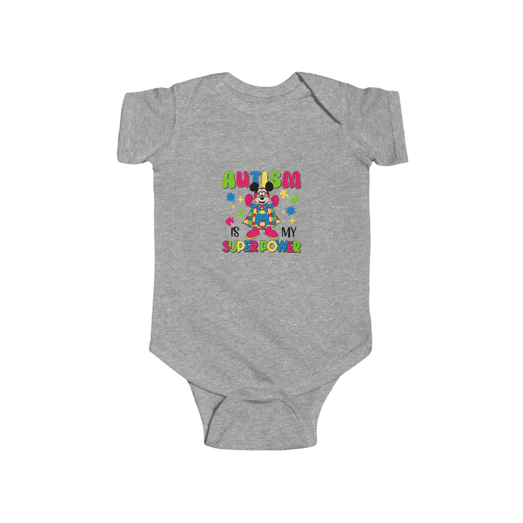 Autism Is My Superpower Baby Bodysuit — Colorful Puzzle Piece Infant One-Piece