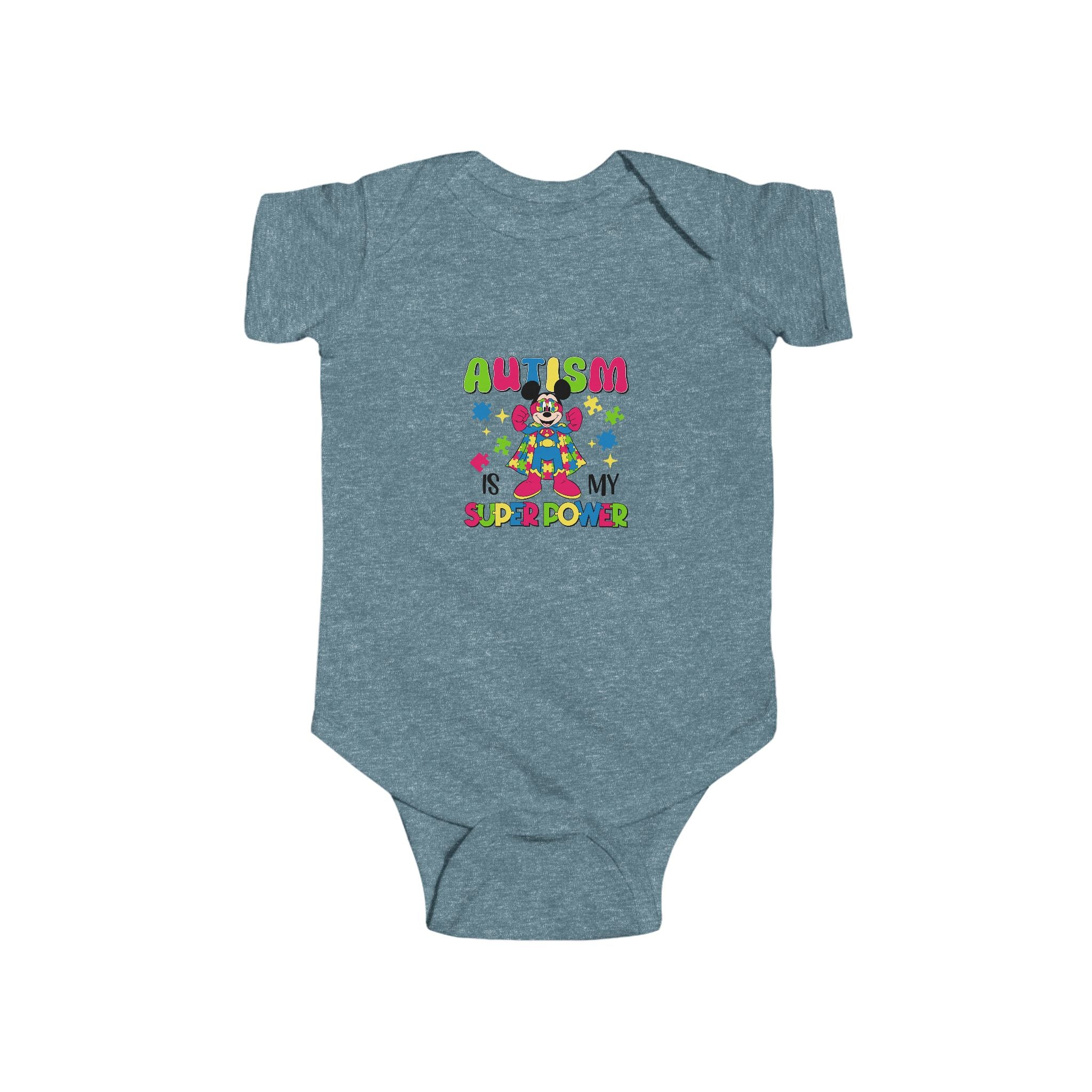 Autism Is My Superpower Baby Bodysuit — Colorful Puzzle Piece Infant One-Piece