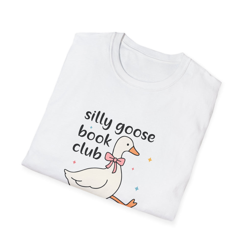 Silly Goose Book Club T-Shirt — Cute Reading Tee with Goose on Books