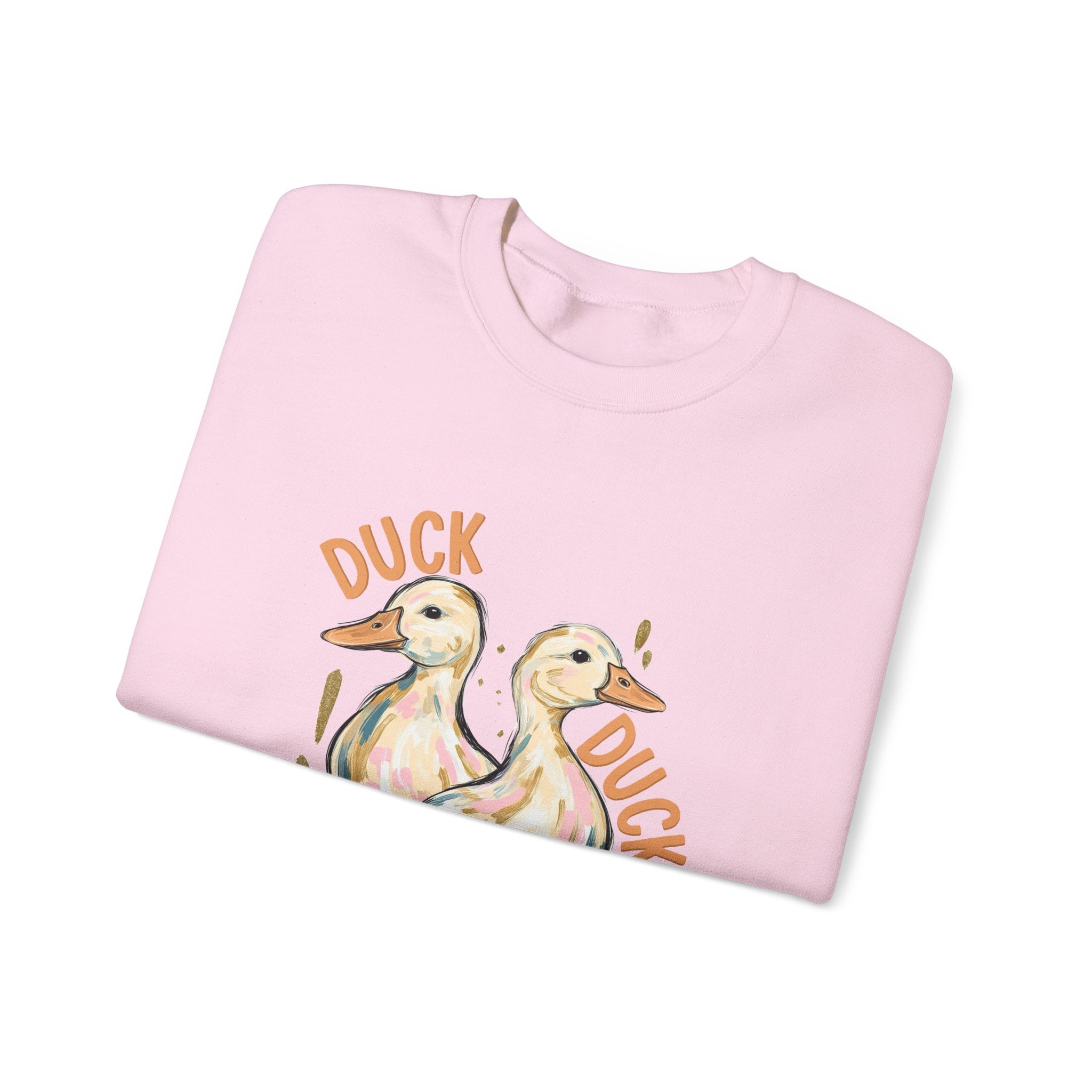 Double-sided Duck Duck Goose Crewneck Sweatshirt – Cute Watercolor Ducks Graphic