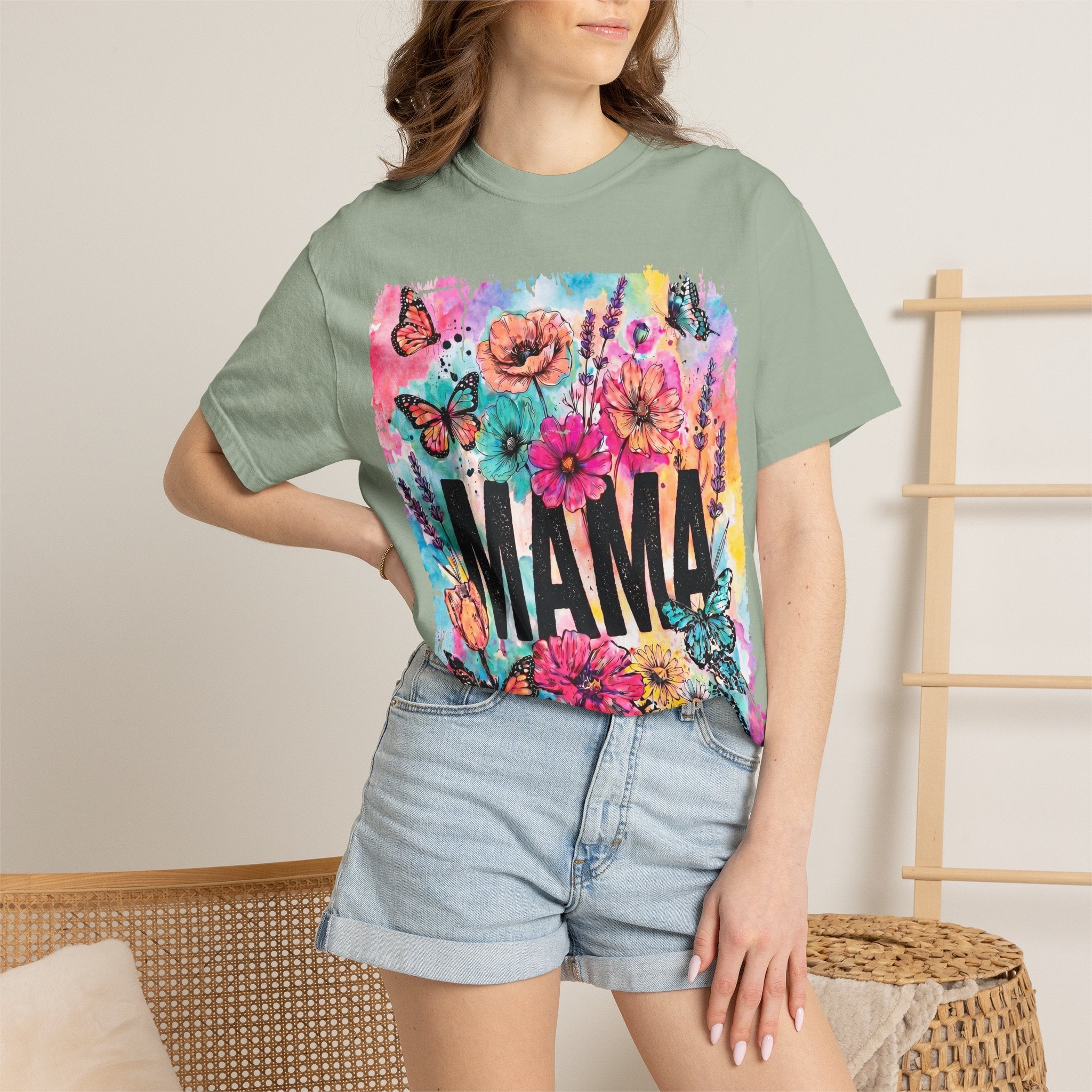 Mama Floral Tee — Colorful Butterflies & Flowers Mother's Day T-Shirt