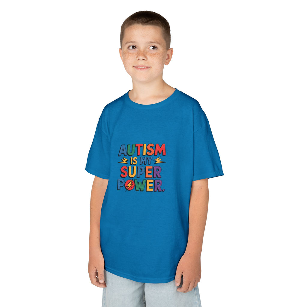 Kids T-Shirt — "Autism Is My Superpower" Colorful Pride Tee for Autism Awareness