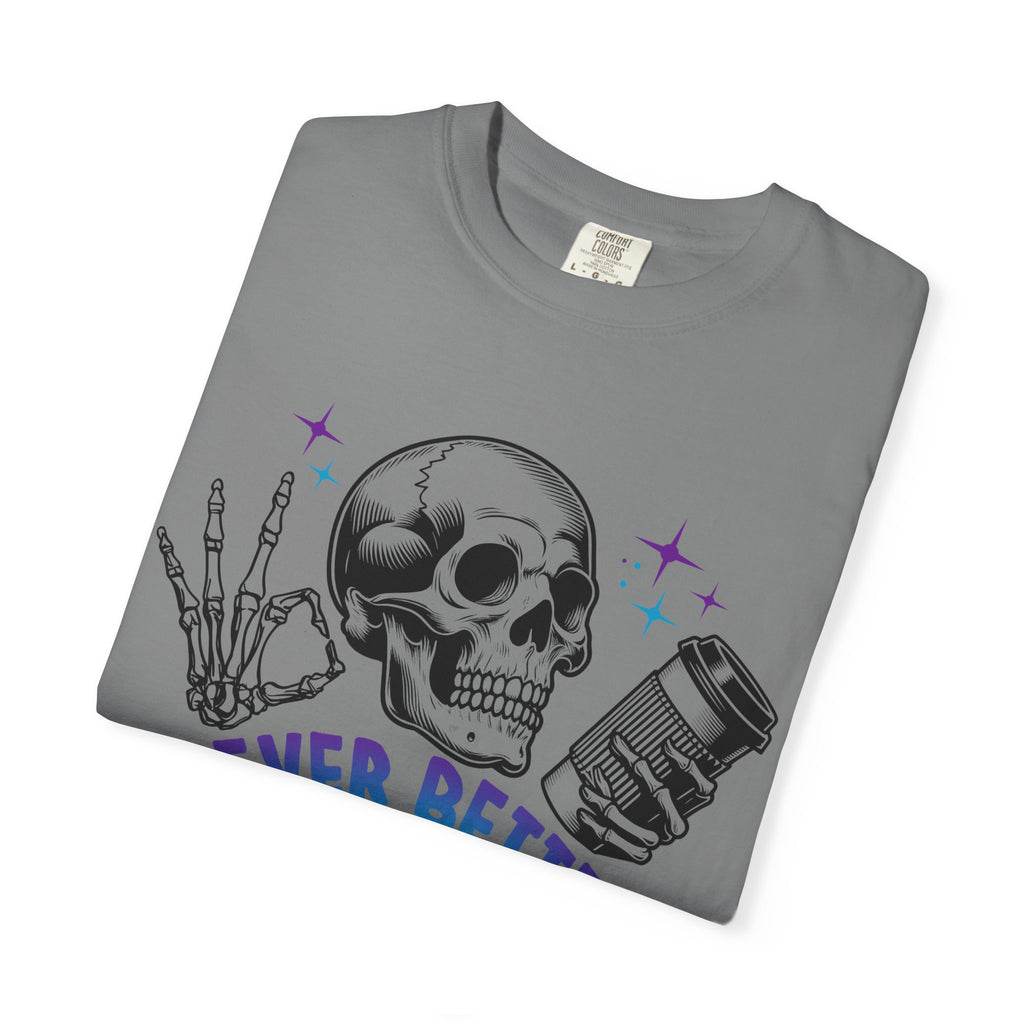 Never Better Skull T-Shirt — Vintage Skull Holding Can Graphic Tee