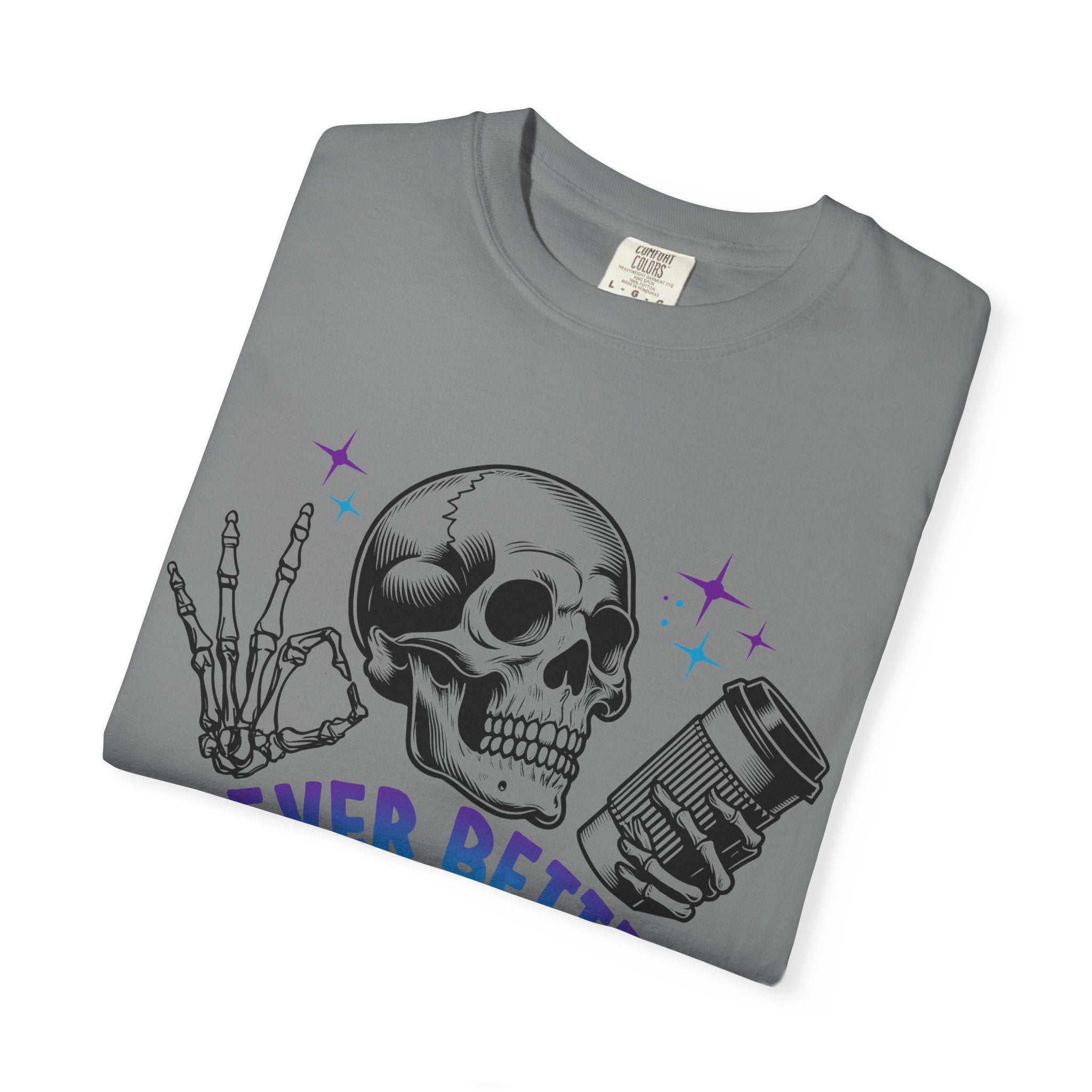 Never Better Skull T-Shirt — Vintage Skull Holding Can Graphic Tee