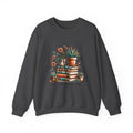 Booklover Sweatshirt — “Just a Girl Who Loves Books” Floral Plants & Stacks Crewneck