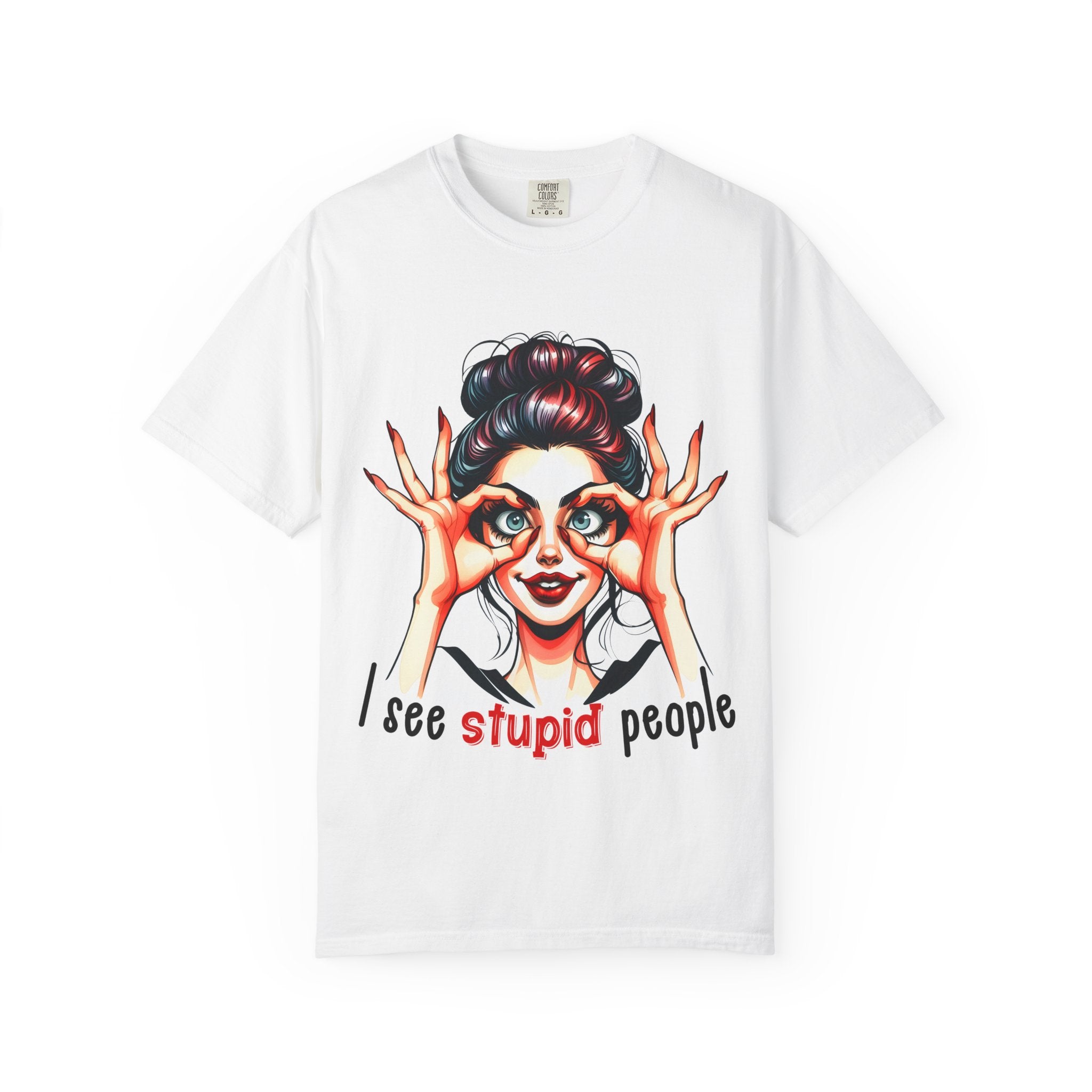 I See Stupid People T-Shirt — Funny Retro Woman Graphic Tee