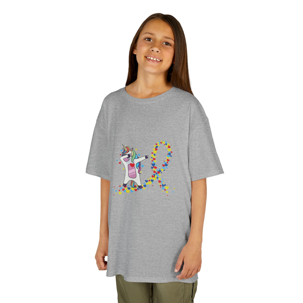 Kids Tee — Cute Unicorn Pouring Rainbow Confetti (Kids)