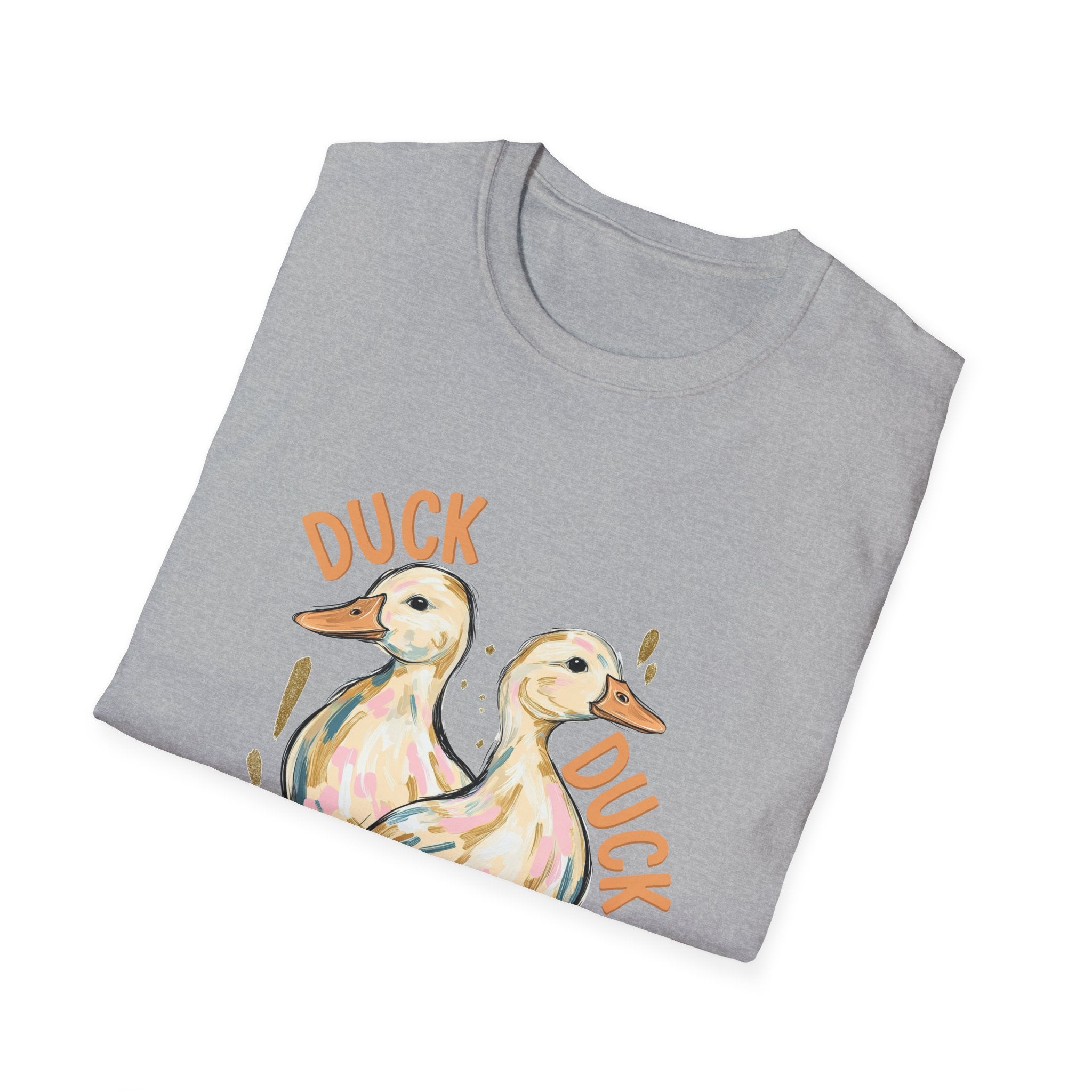 Double-sided Duck Duck Goose T-Shirt — Cute Pastel Duck & Goose Graphic Tee