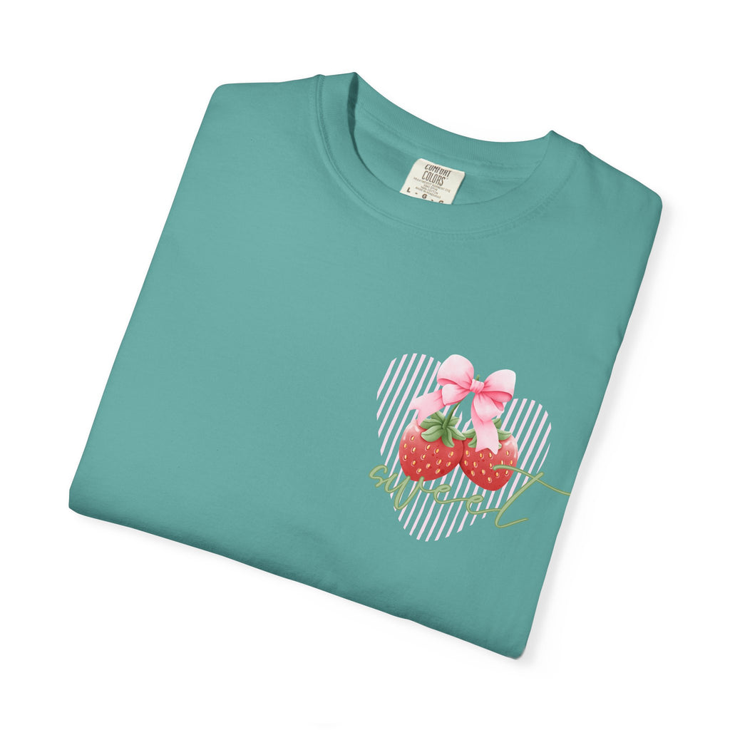 Summer Fruit T-Shirt — "Sweet Summer" Strawberry & Lemon Graphic Tee