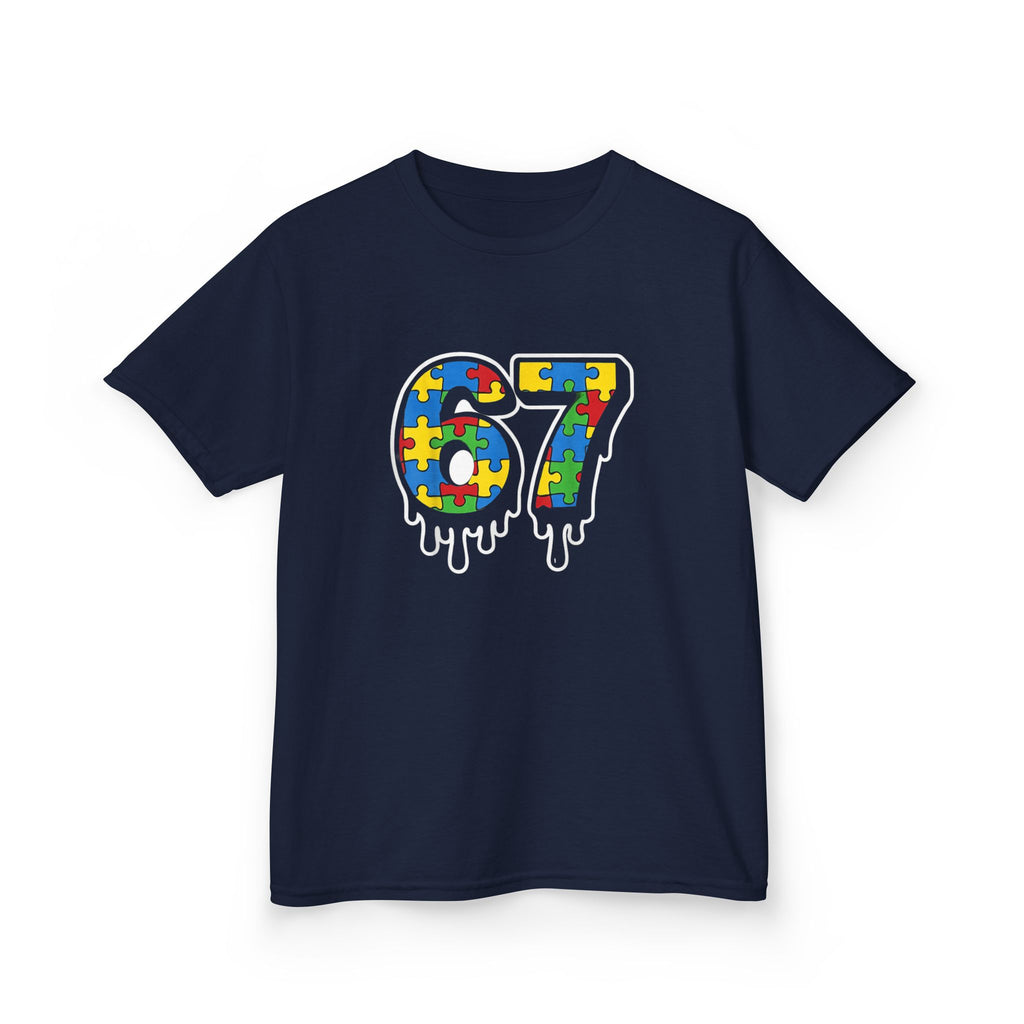 Kids Puzzle Number 67 T-Shirt — Colorful Autism Awareness Tee