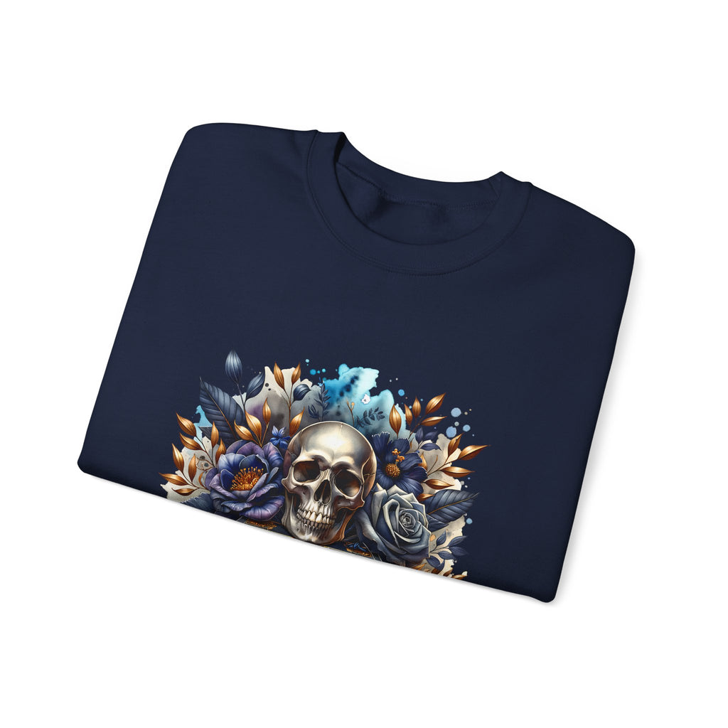 Skull & Books Crewneck Sweatshirt — Gothic Book Club Sweater