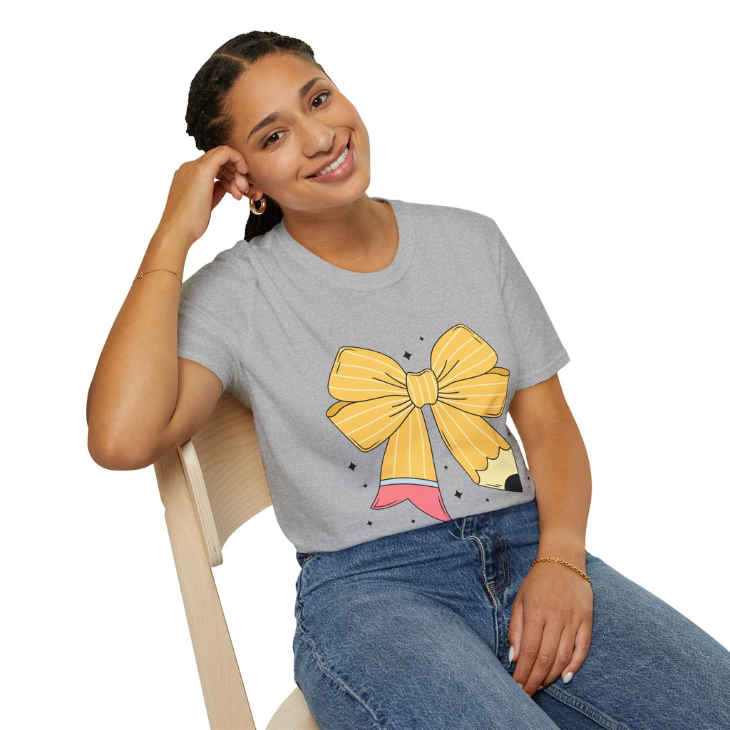 Pencil Bow T-Shirt — Cute School Teacher Gift Tee