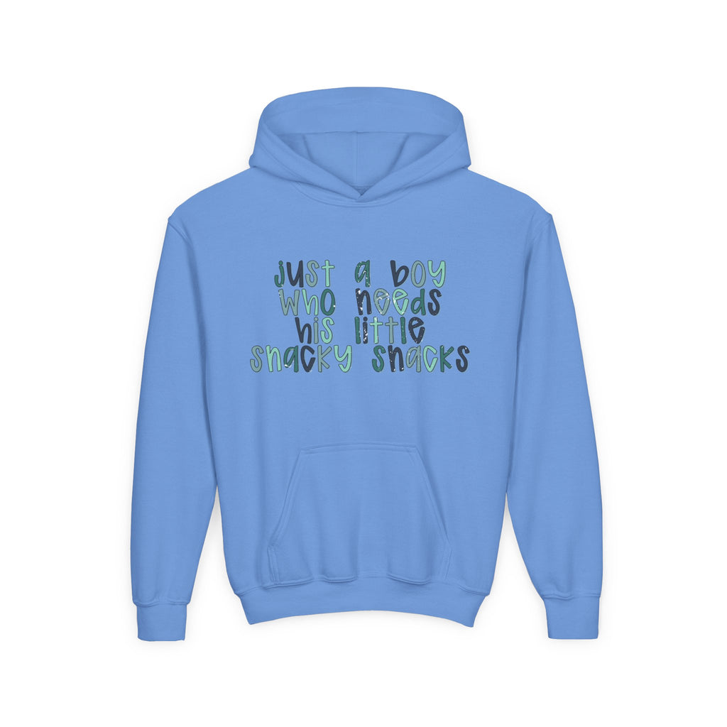 Kids Hoodie - "Just a Boy Who Needs His Little Snacky Snacks" Cute Snack Lover Pullover