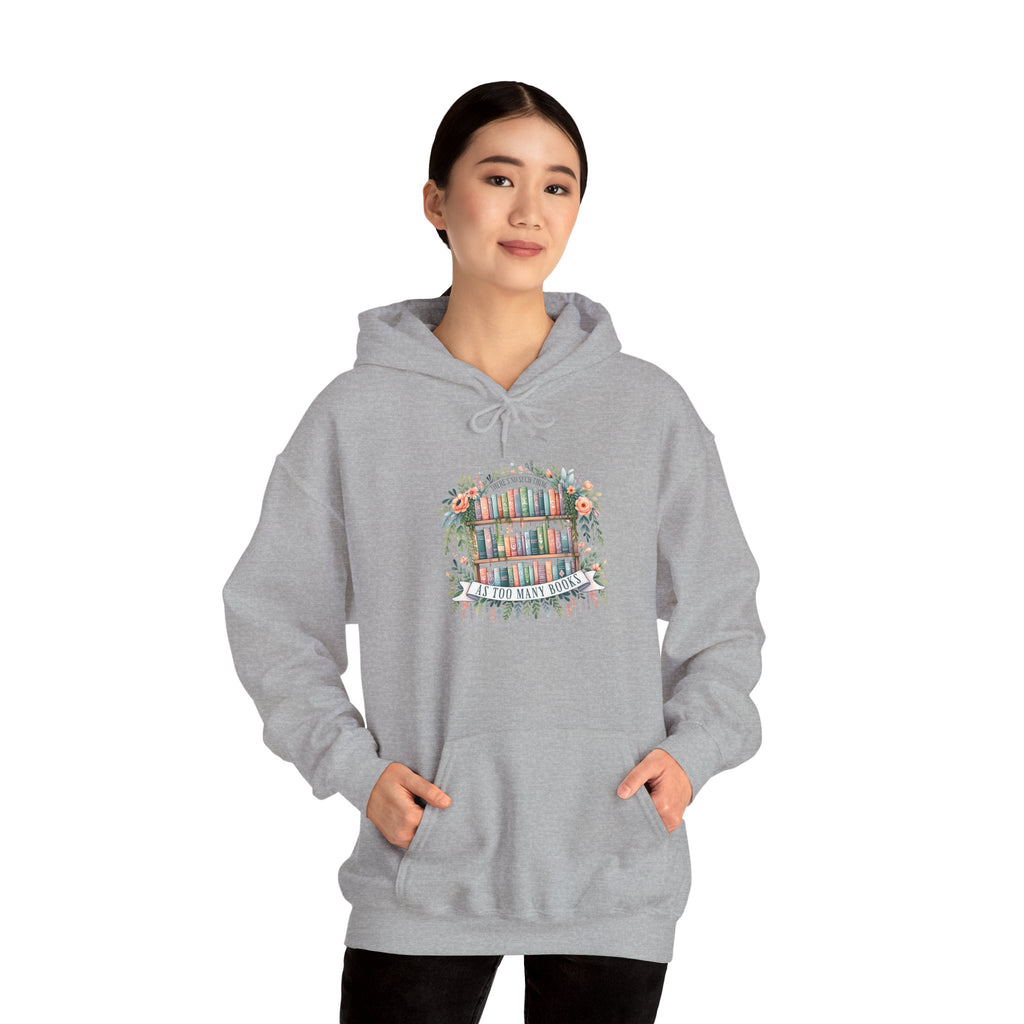 Reading Nook Hoodie — Cozy Bookshelf Floral Graphic Sweatshirt