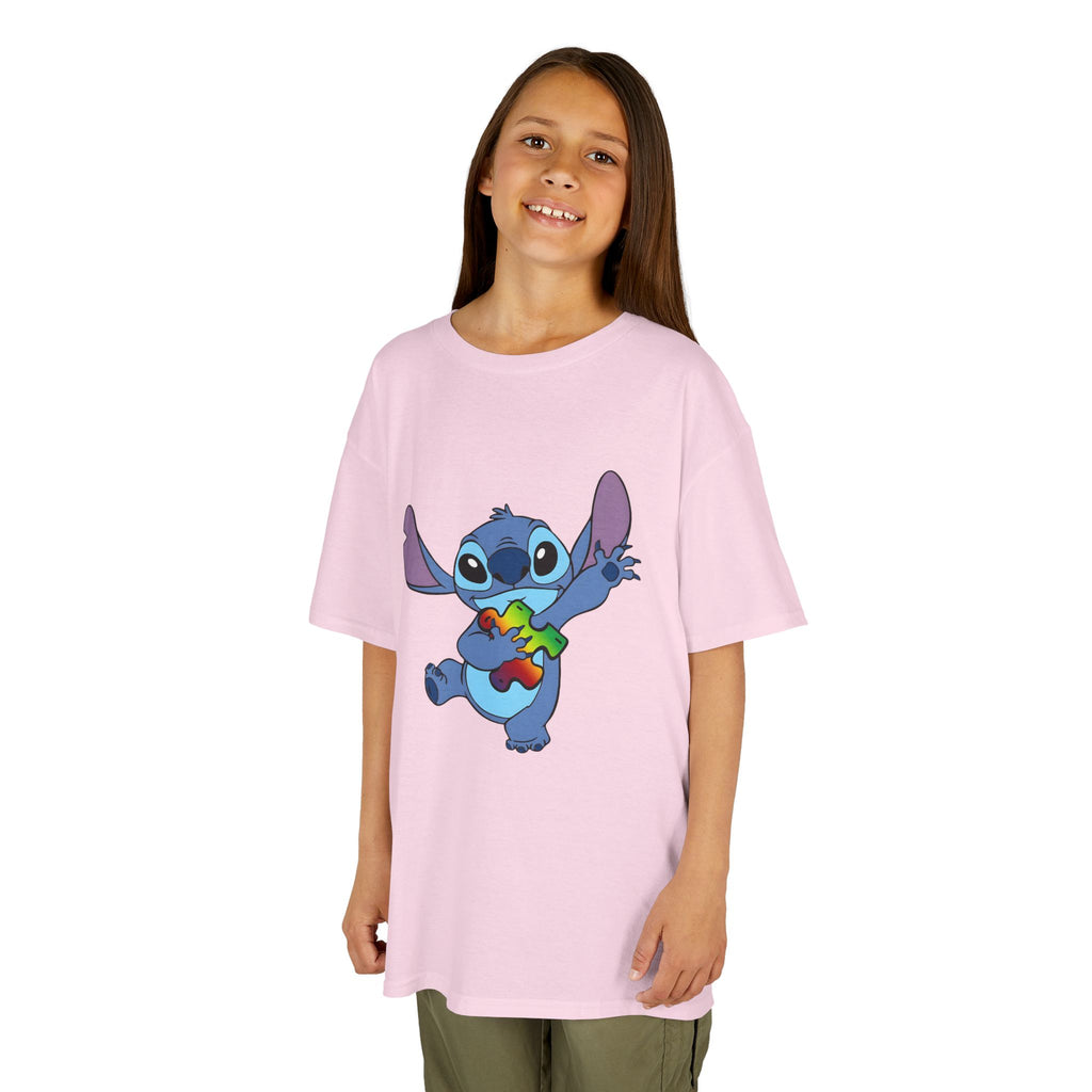 Kids Tee — Cute Stitch Holding Heart Graphic