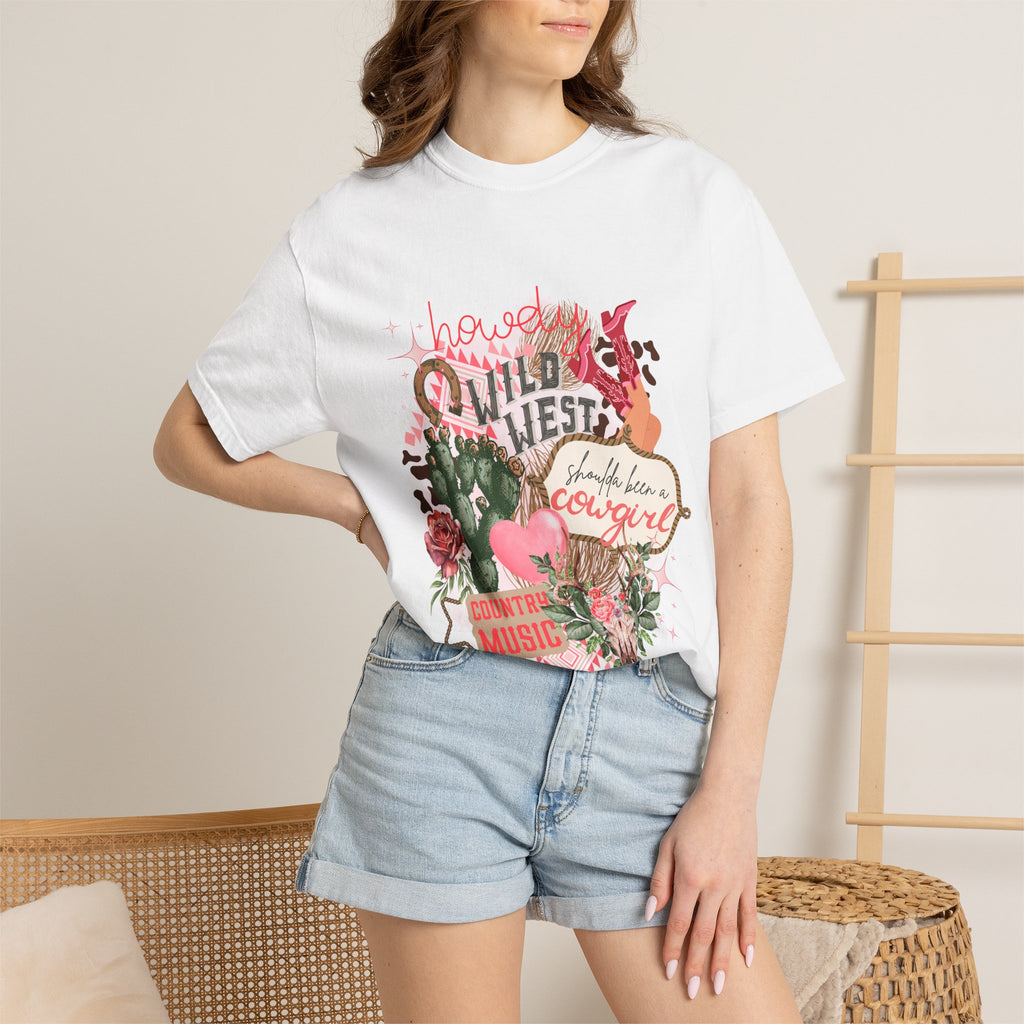 Cowgirl Country Music T-Shirt — Wild West Floral "Howdy" Graphic Tee