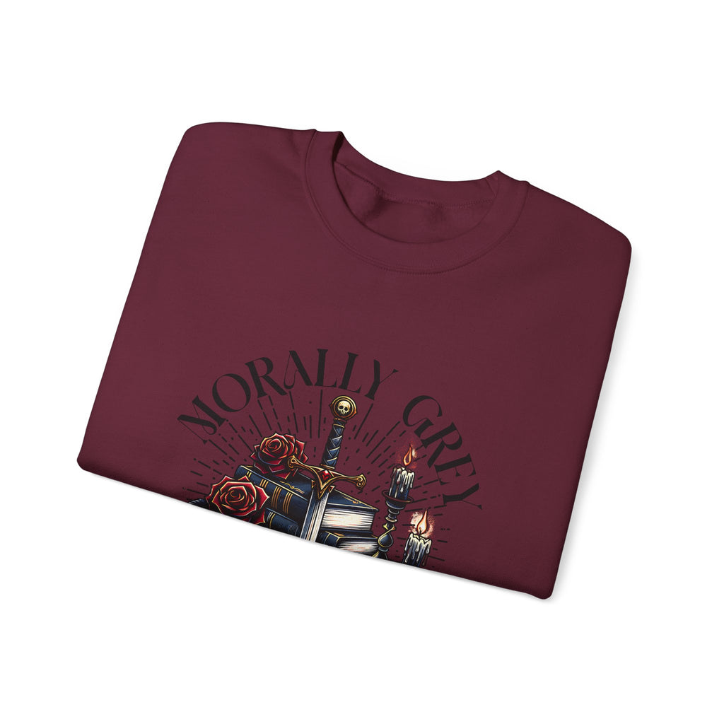 Morally Grey Book Club Sweatshirt — Gothic Booklover Crewneck
