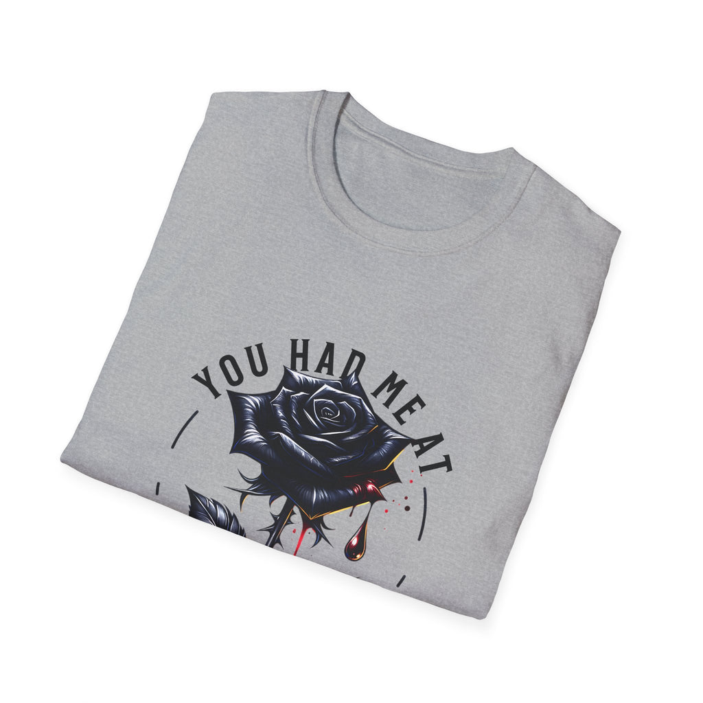 You Had Me at Trigger Warning T-Shirt — Black Rose Gothic Graphic Tee