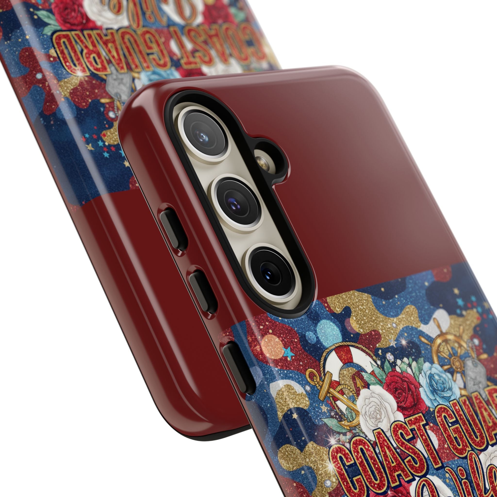 Coast Guard Wife Tough Phone Case — Patriotic Anchor & Lifebuoy Design