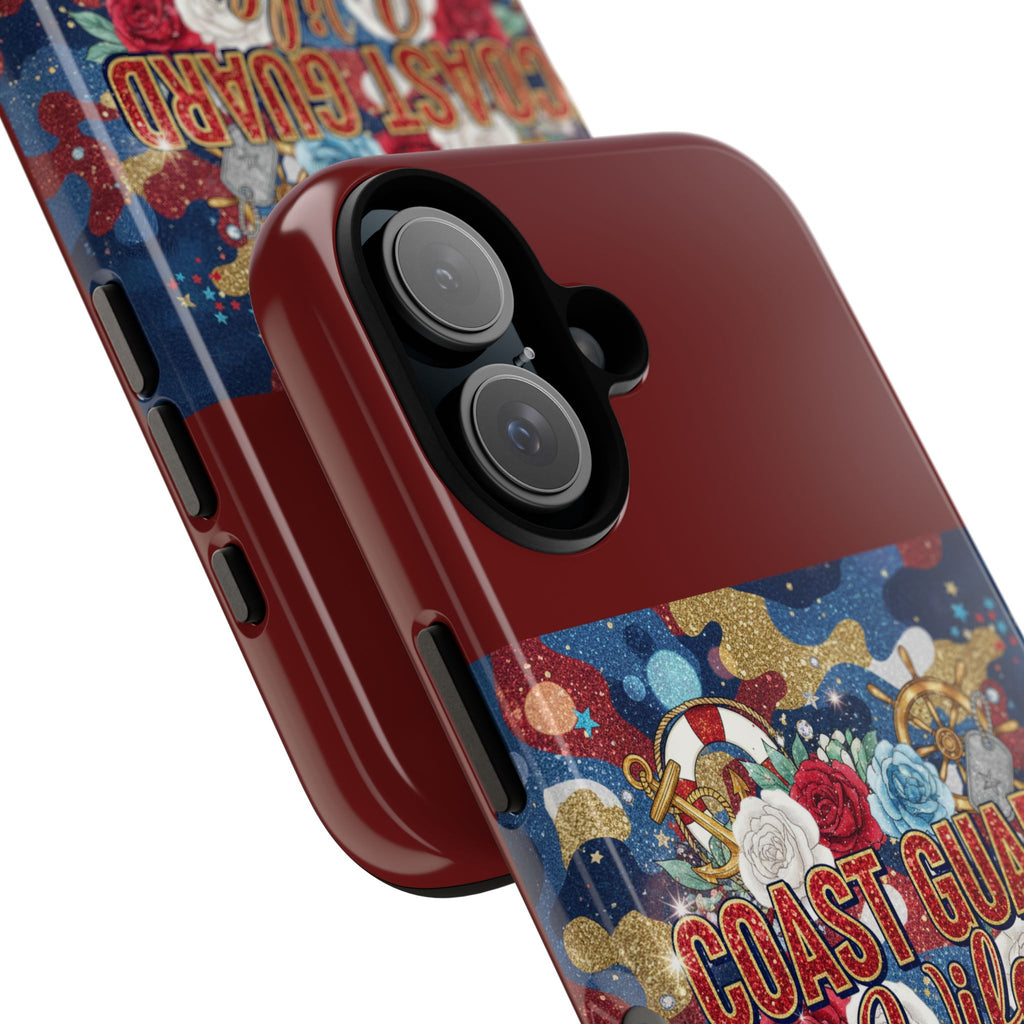 Coast Guard Wife Tough Phone Case — Patriotic Anchor & Lifebuoy Design