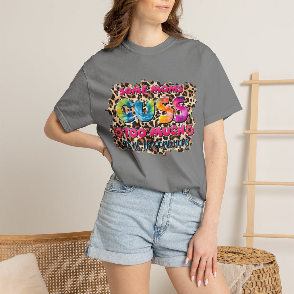 Graphic T-Shirt — "Some Moms Guess Too Much" Colorful Leopard Print