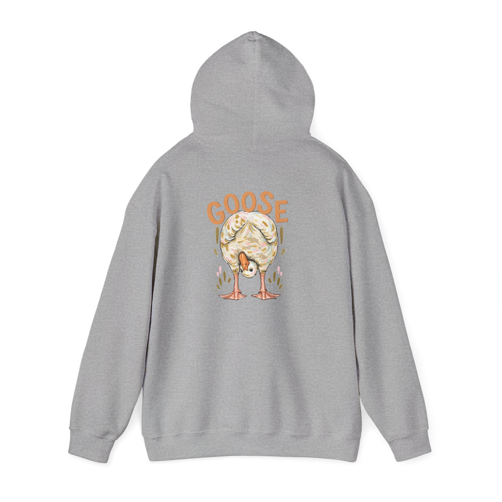 Duck & Goose Hoodie — Cute Waterfowl Graphic Pullover ("Duck Duck" Front, "Goose" Back)