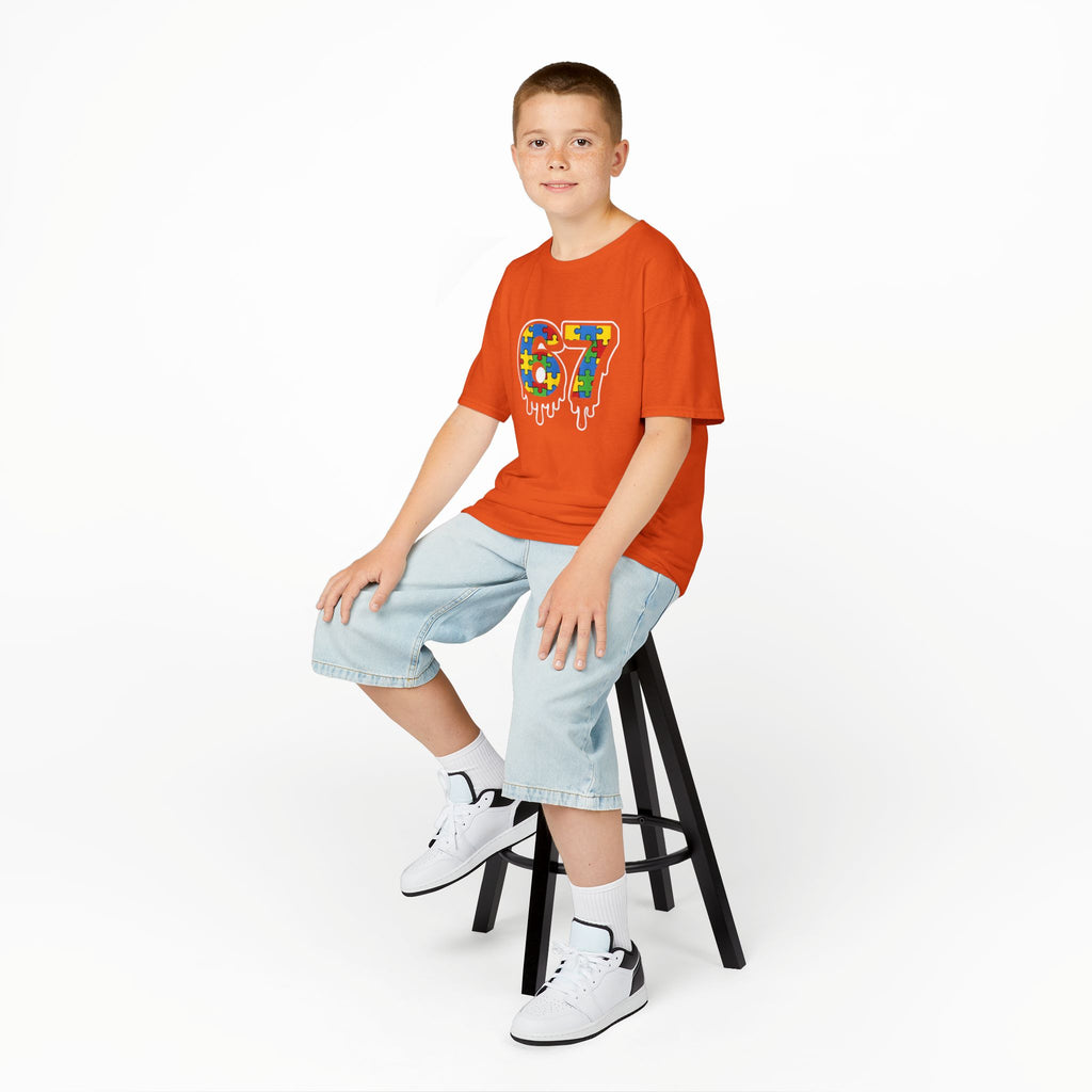 Kids Puzzle Number 67 T-Shirt — Colorful Autism Awareness Tee